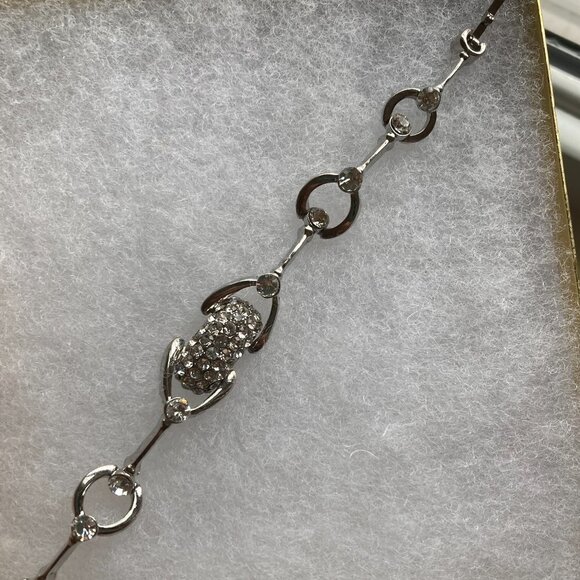 Pave' Set Crystals Silver Tone Bracelet‎ - Picture 7 of 11